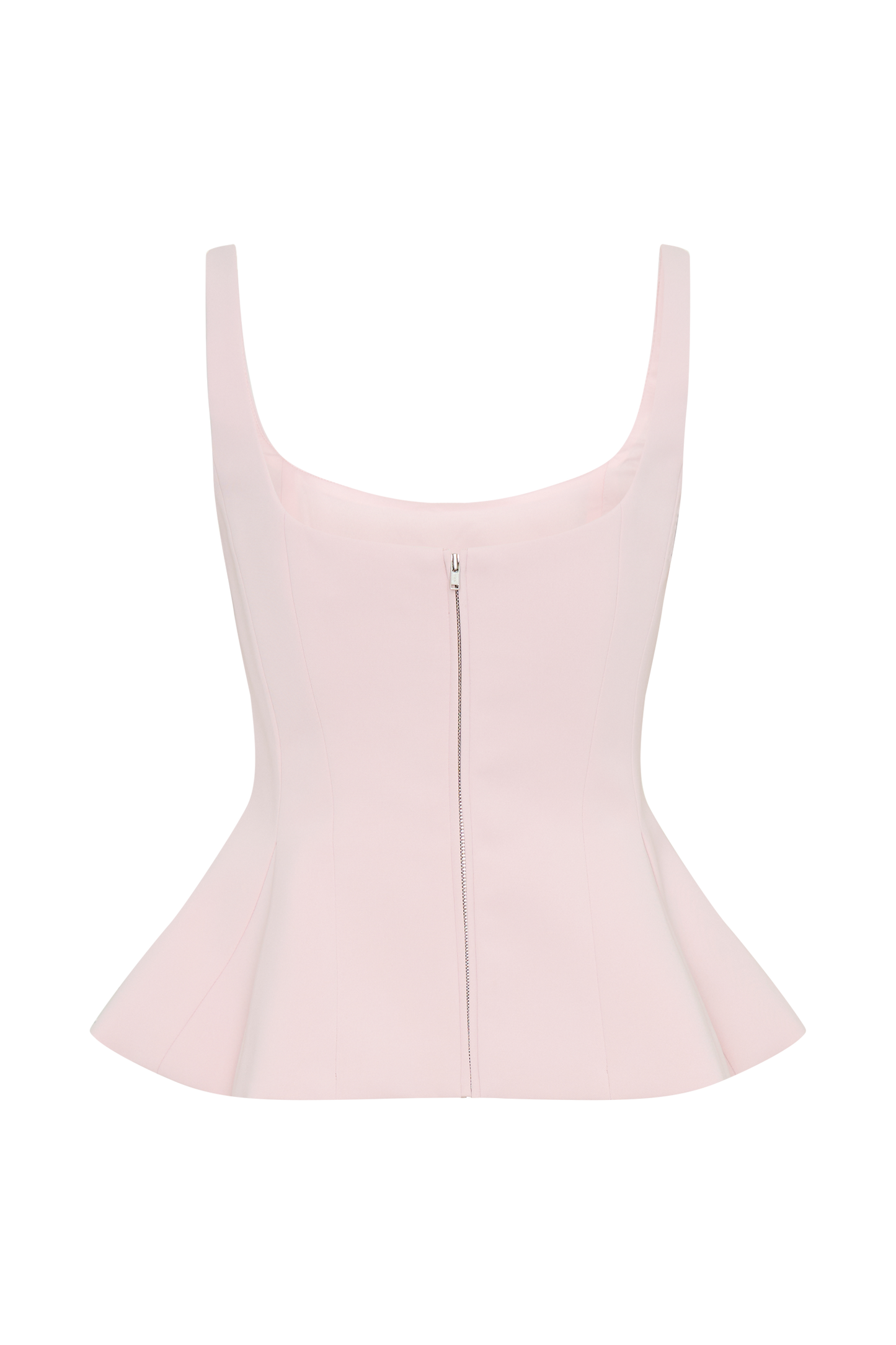 Korrie Suiting Peplum Top - Powder Pink