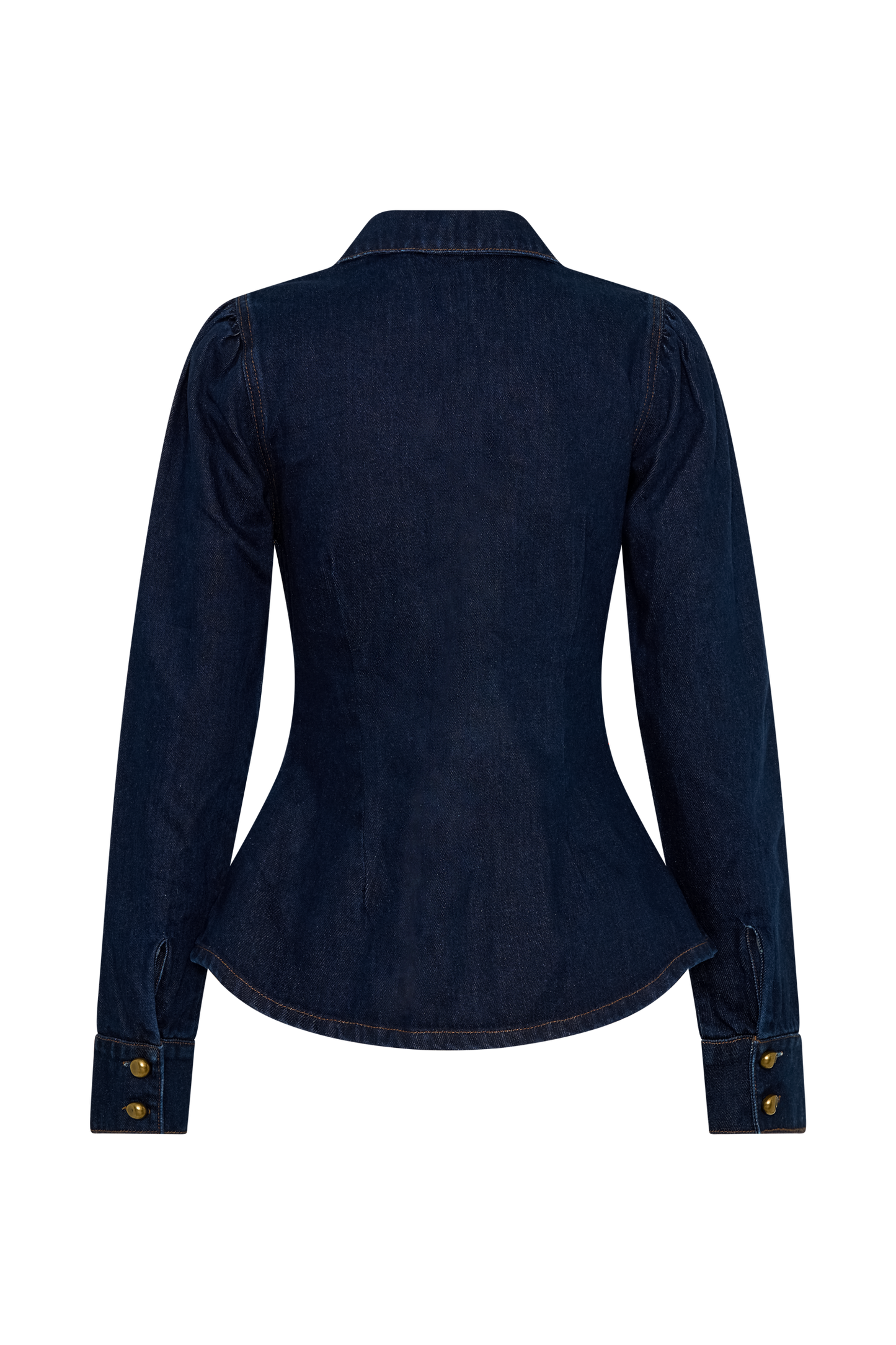 Hilary Long Sleeve Denim Top - Indigo Blue