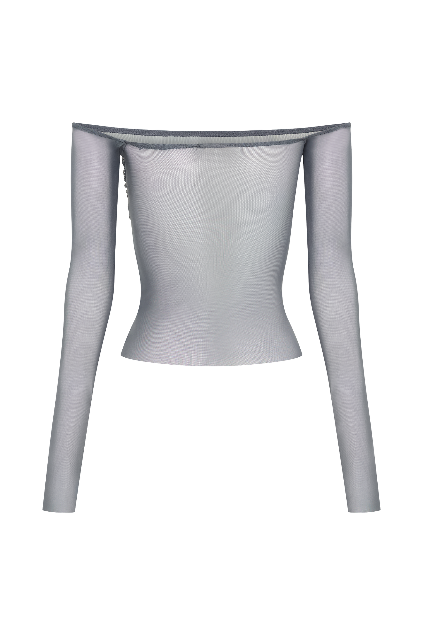 Garcelle Diamante Off Shoulder Top - Gunmetal