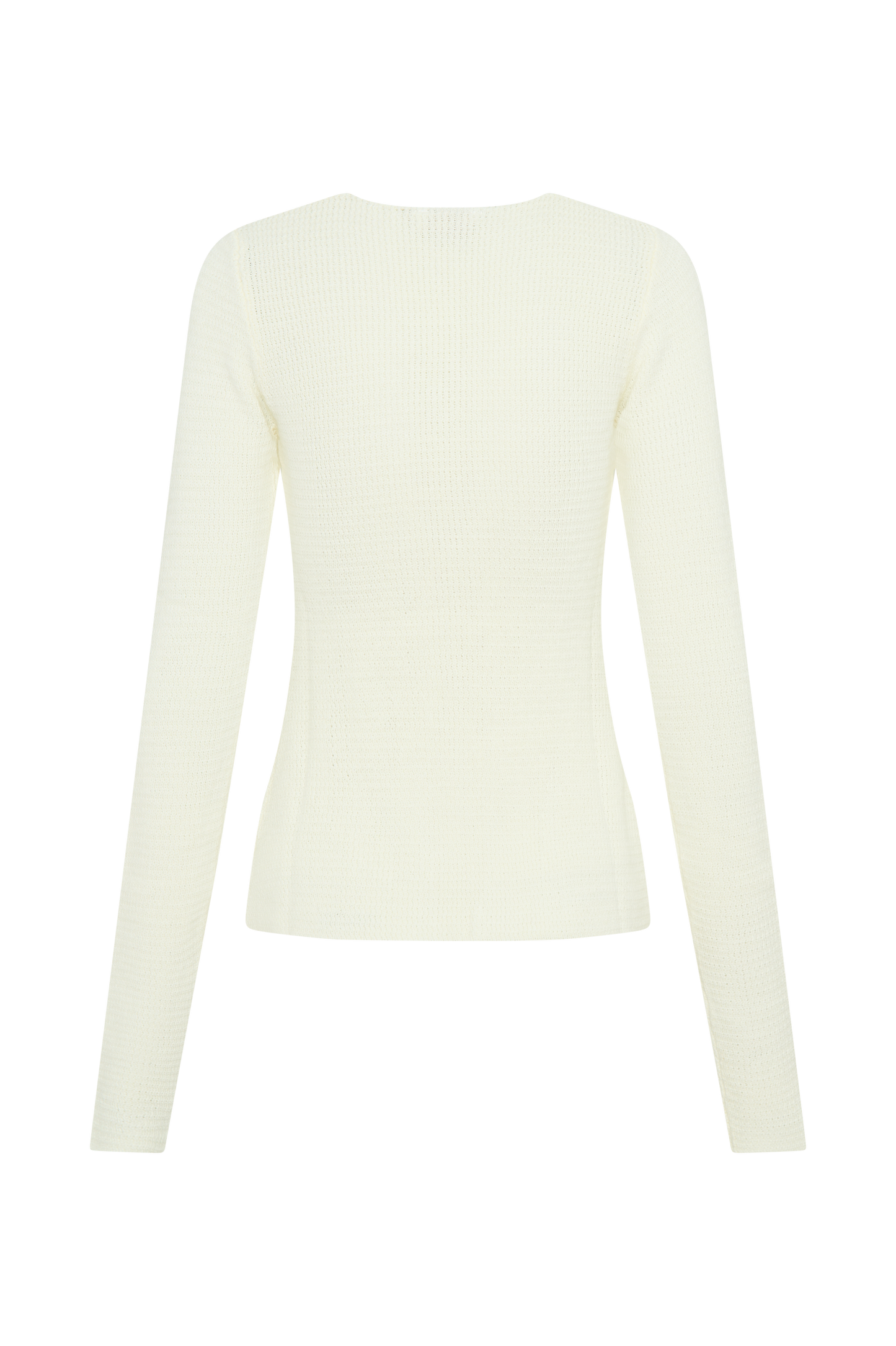 Noah Knit Tie Long Sleeve Top - Ivory