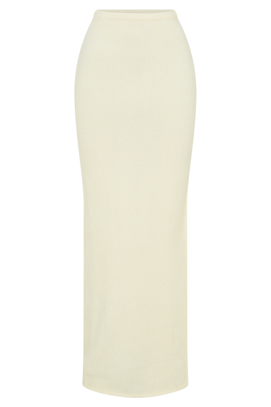 Elise Knit Maxi Skirt - Ivory Marle