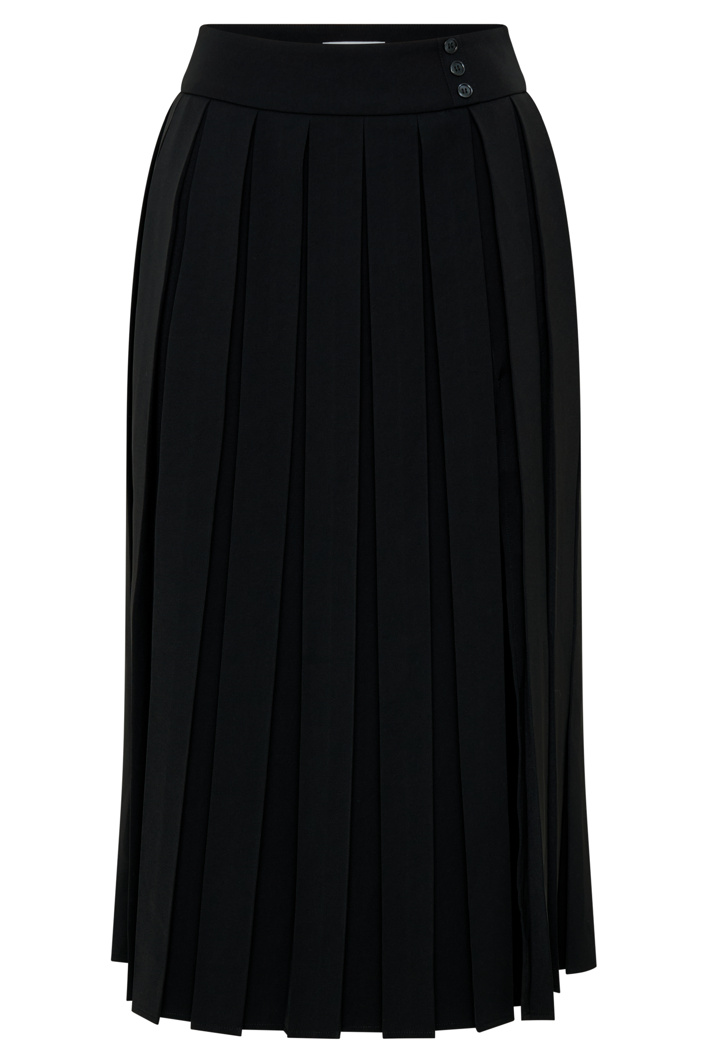 Sunny Pleated Midi Skirt - Black