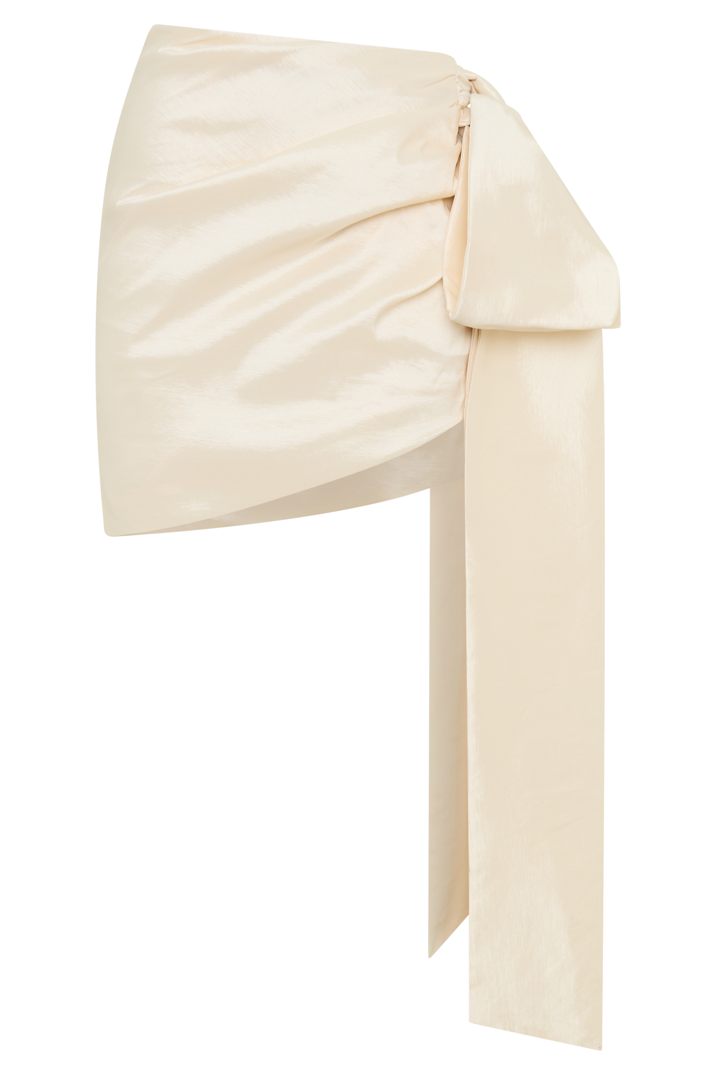 Becca Taffeta Mini Skirt With Tie - Ivory