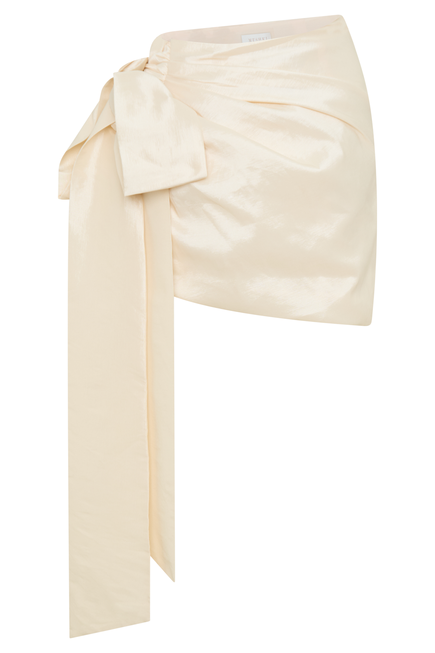 Becca Taffeta Mini Skirt With Tie - Ivory