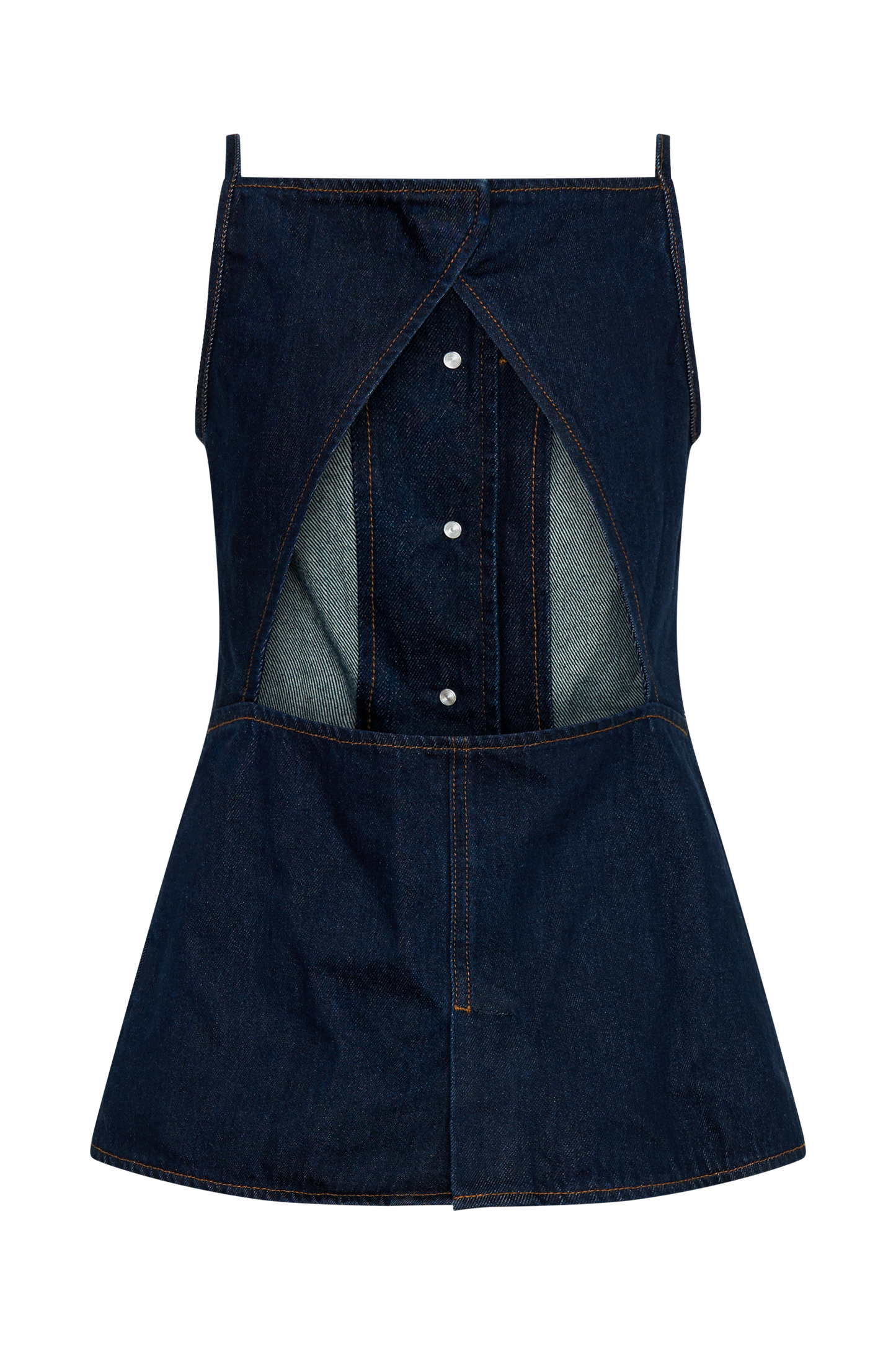 Ashton Sleeveless Button Denim Top - Indigo Blue