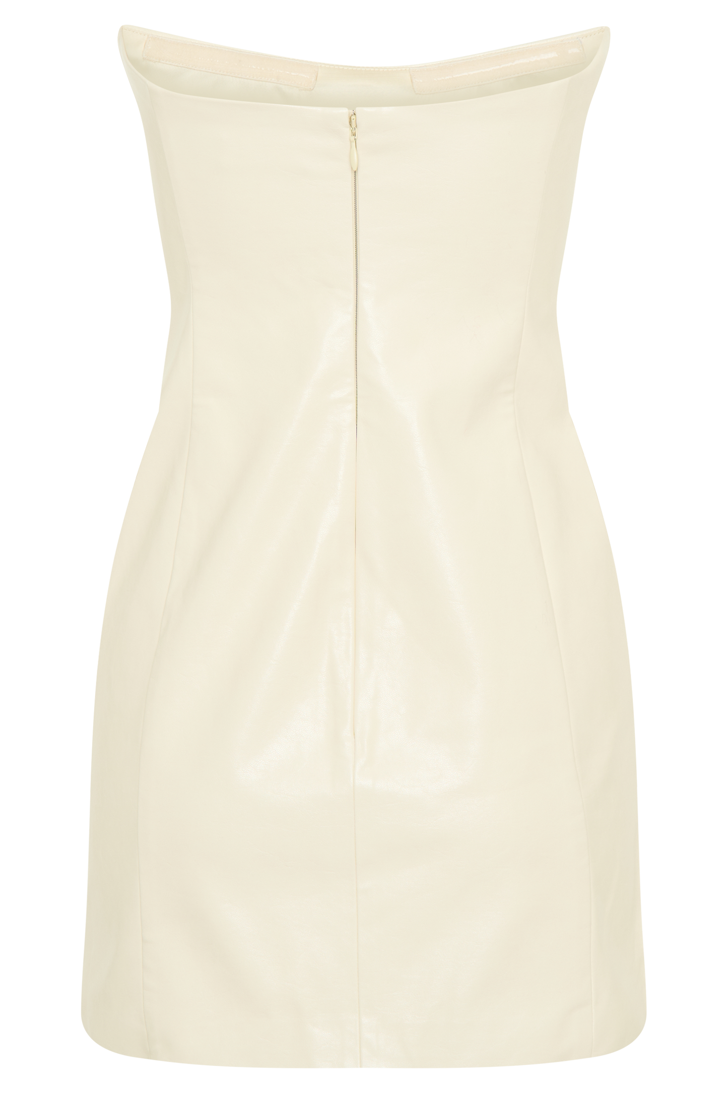 Sophie Faux Leather Strapless Mini Dress - Bone