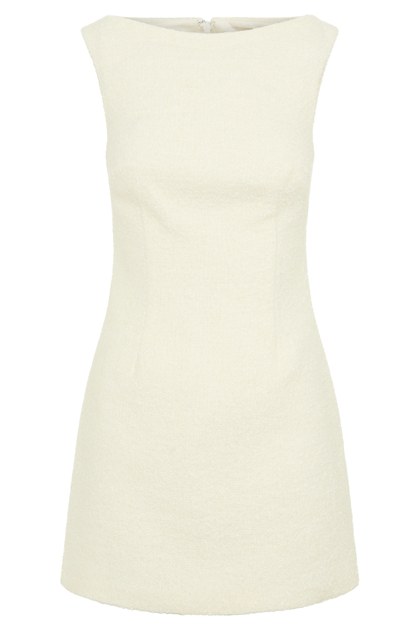 Angela Textured Boucle Mini Dress - Ivory