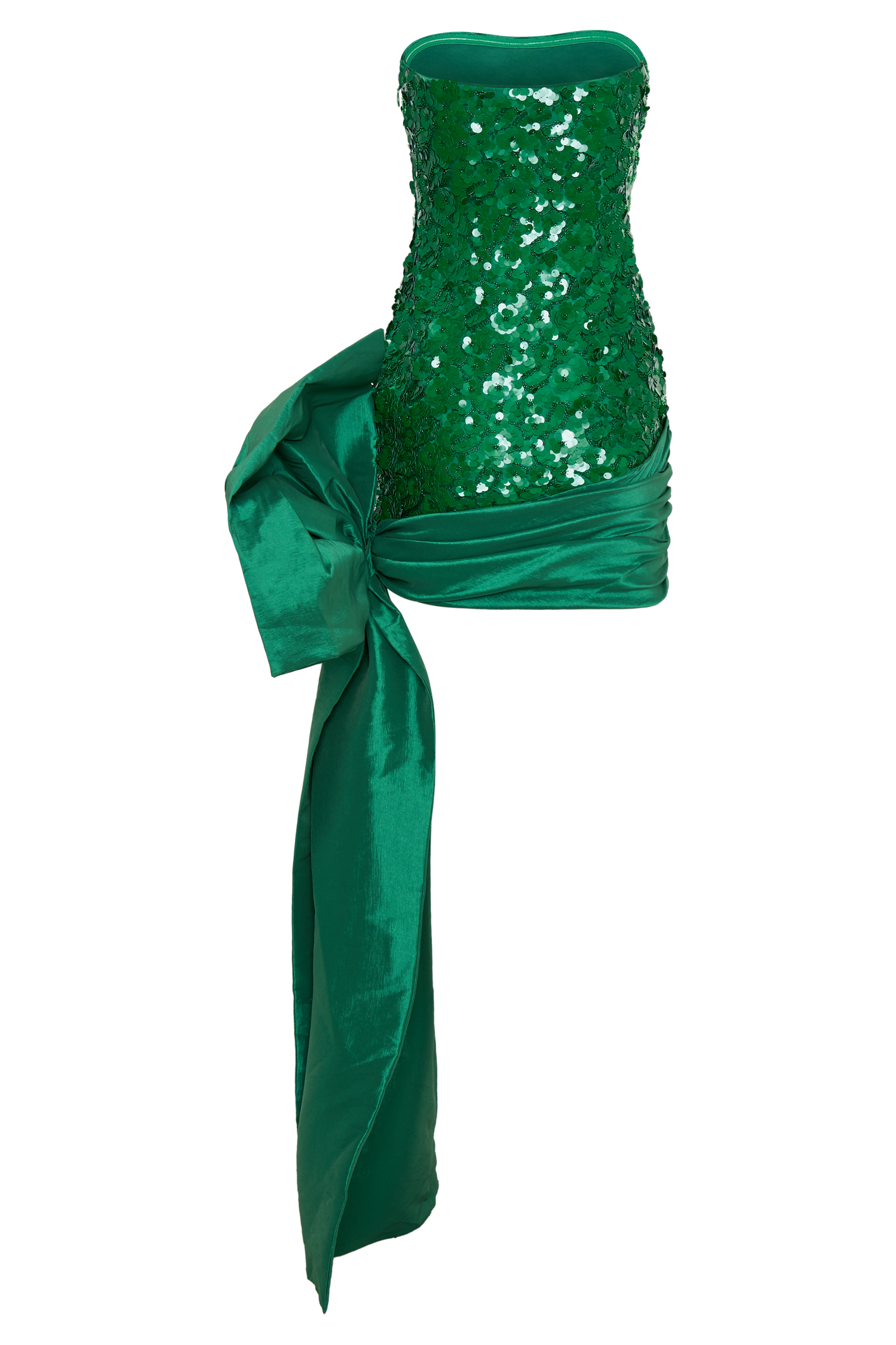 Franka Strapless Bow Mini Dress - Emerald