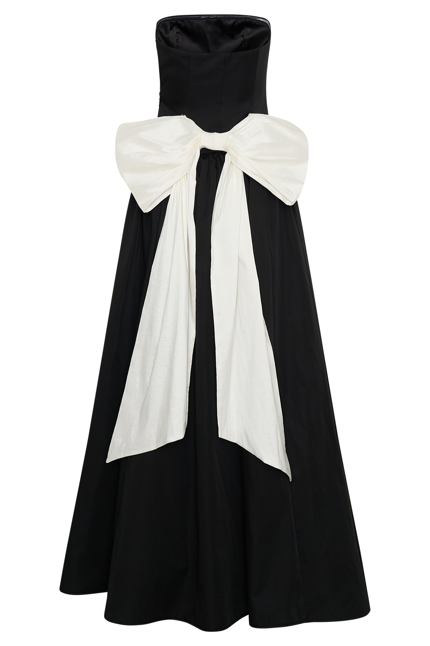 Frances Strapless Bow Maxi Dress - Black