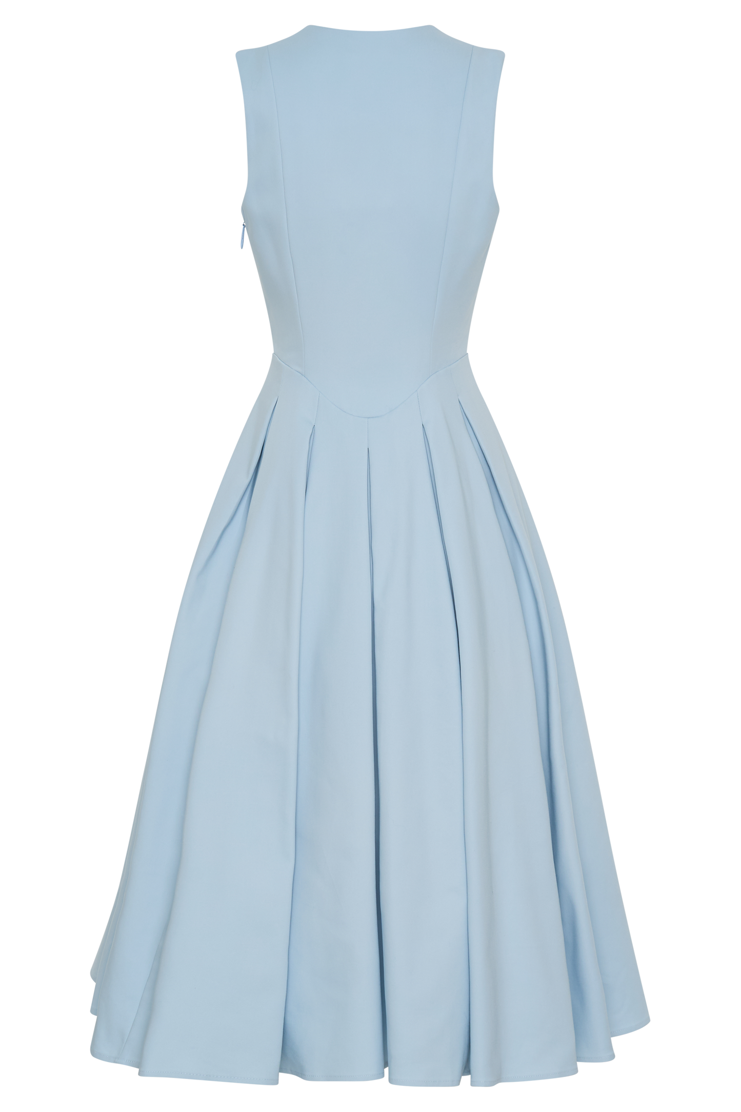 Keely Cotton Sleeveless Midi Dress - Sky Blue