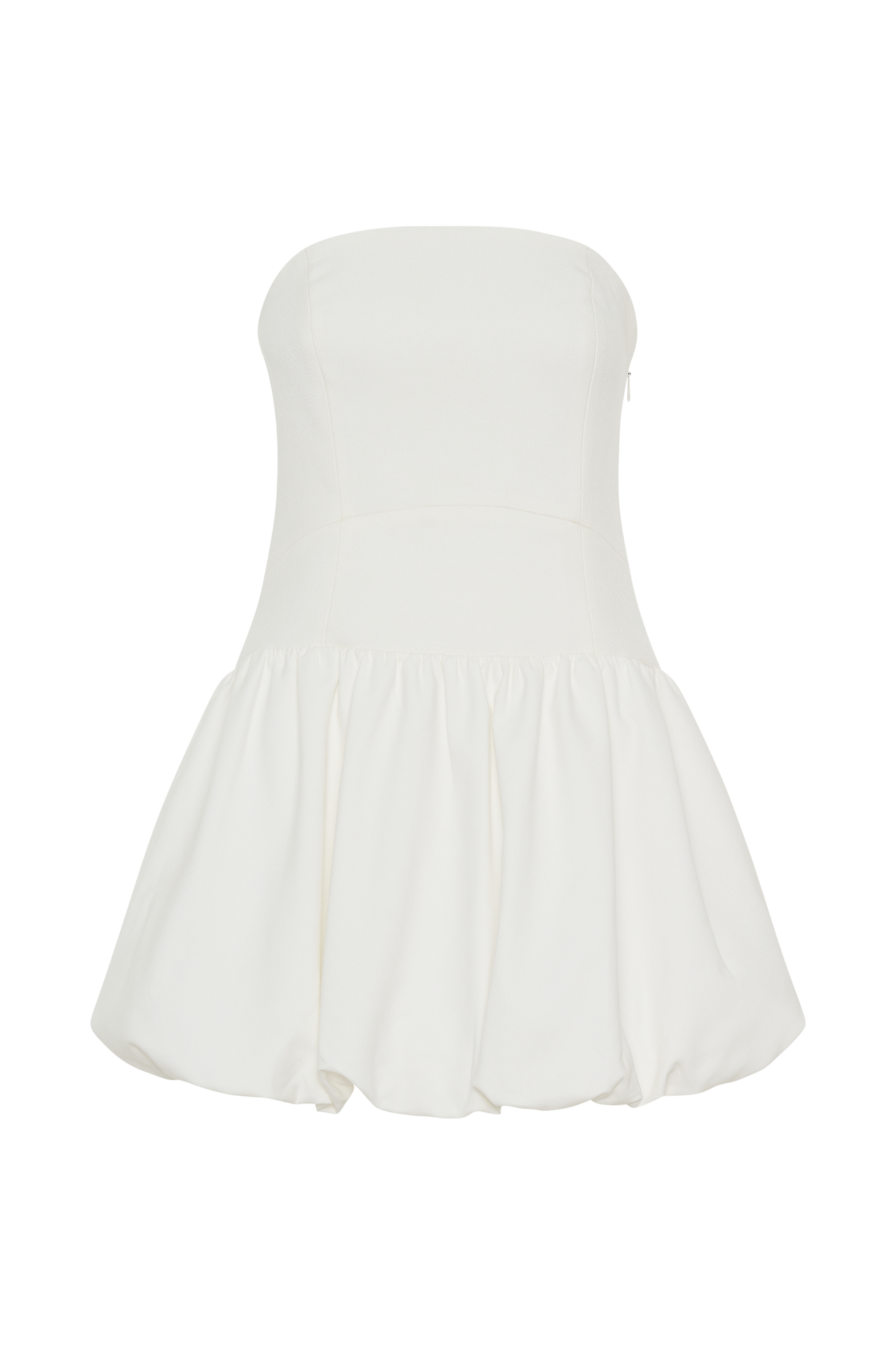 Clementina Strapless Bubble Mini Dress - White