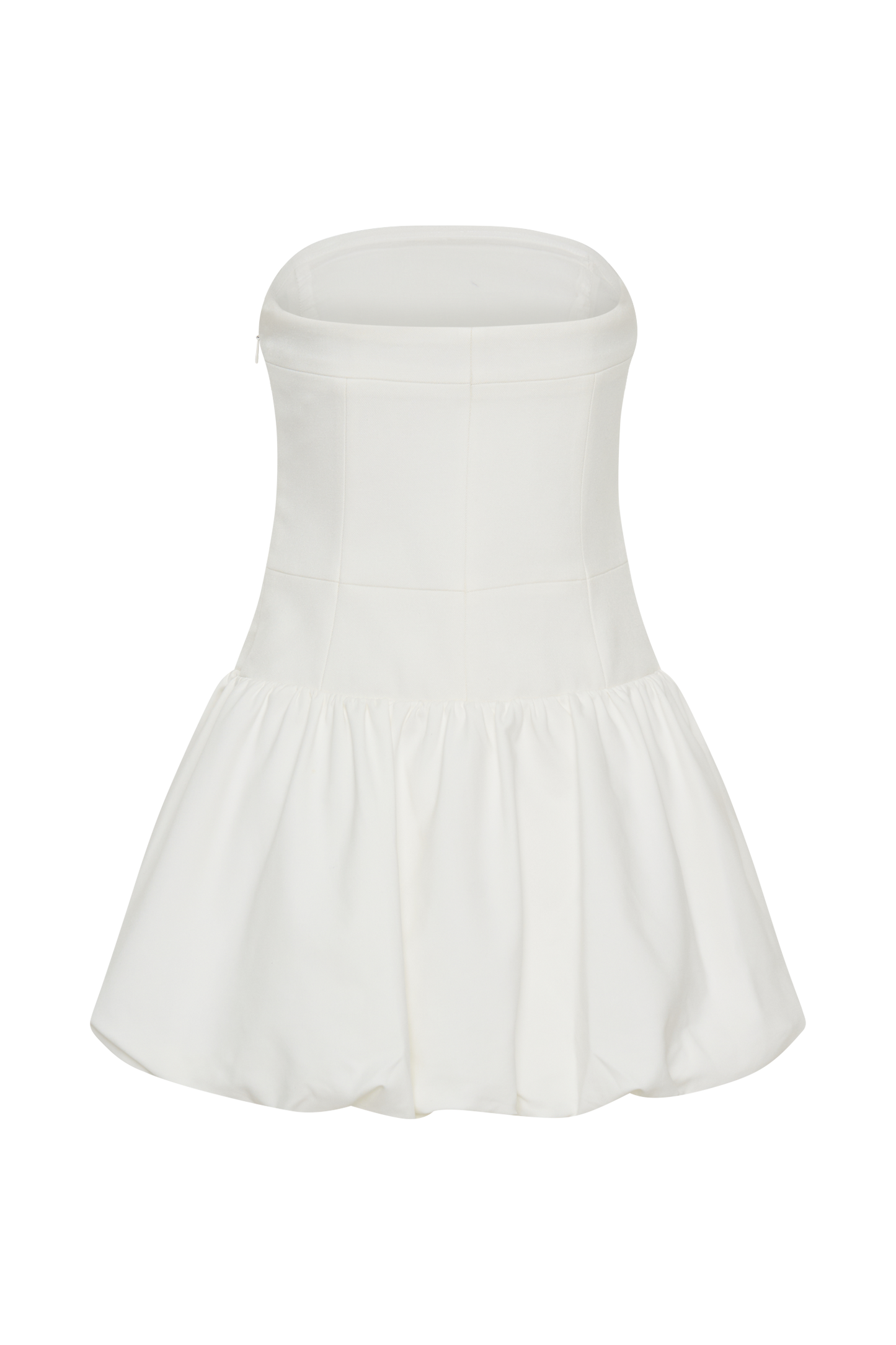 Clementina Strapless Bubble Mini Dress - White