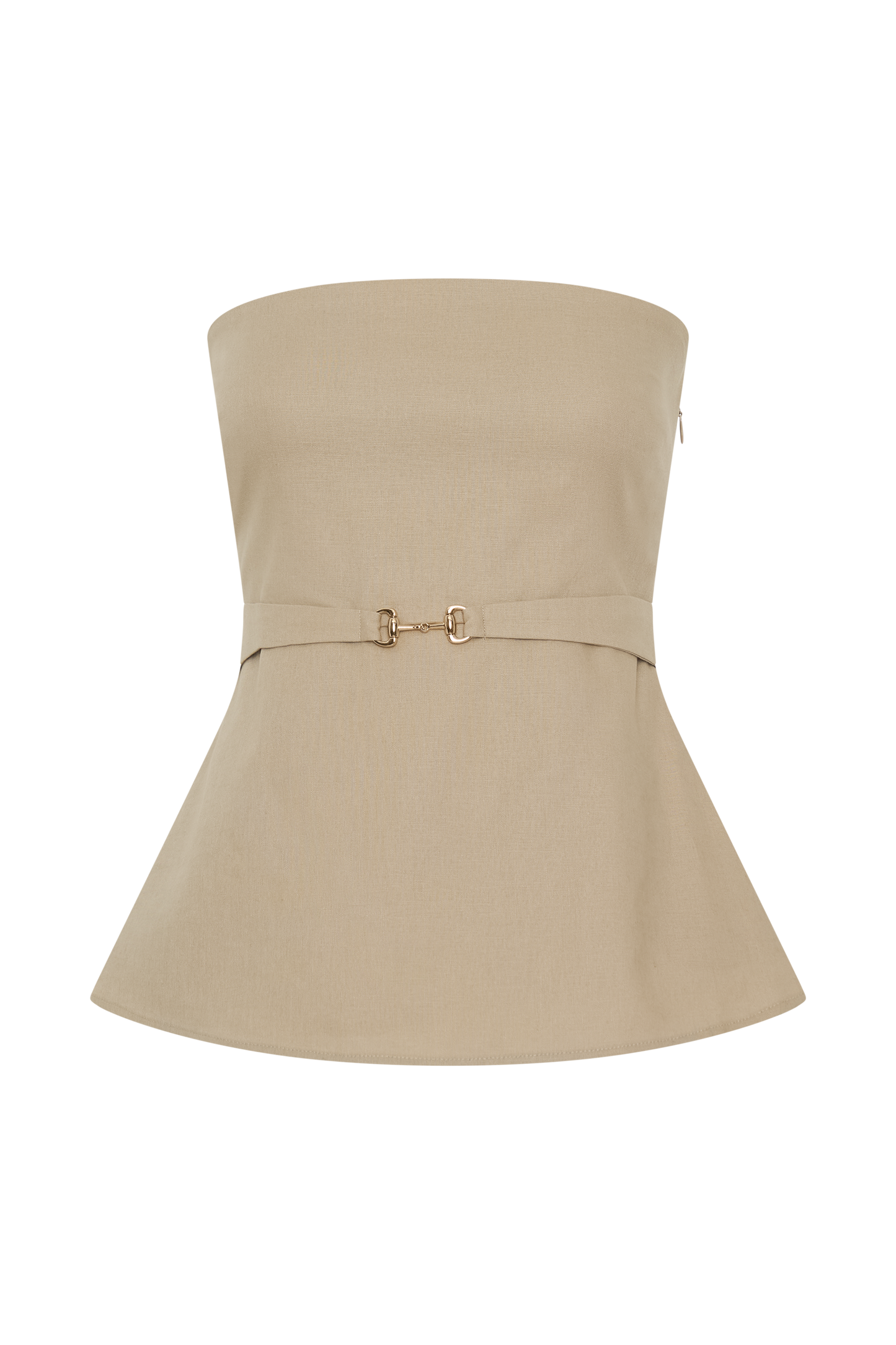 Dora Strapless Linen Top - Natural