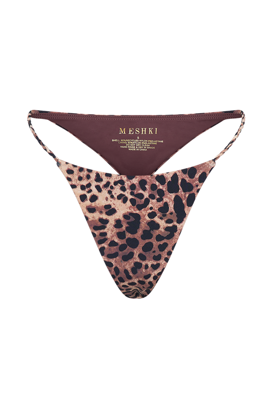 Melika Braided Bikini Bottoms - Leopard Print