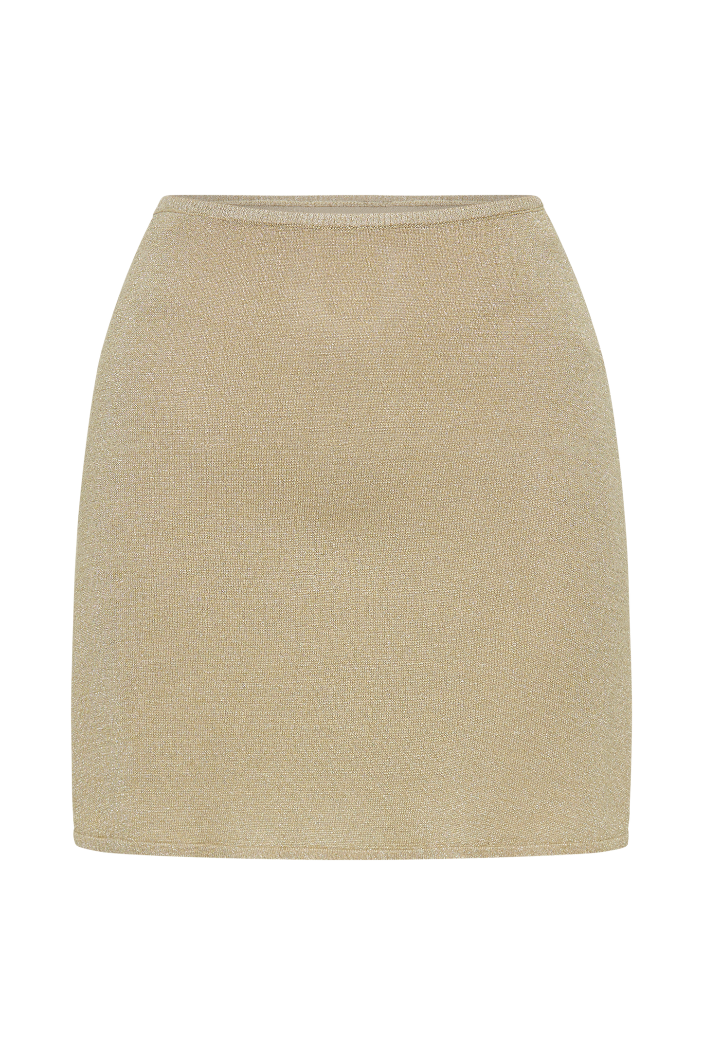 Reynalda A-Line Knit Mini Skirt - Gold