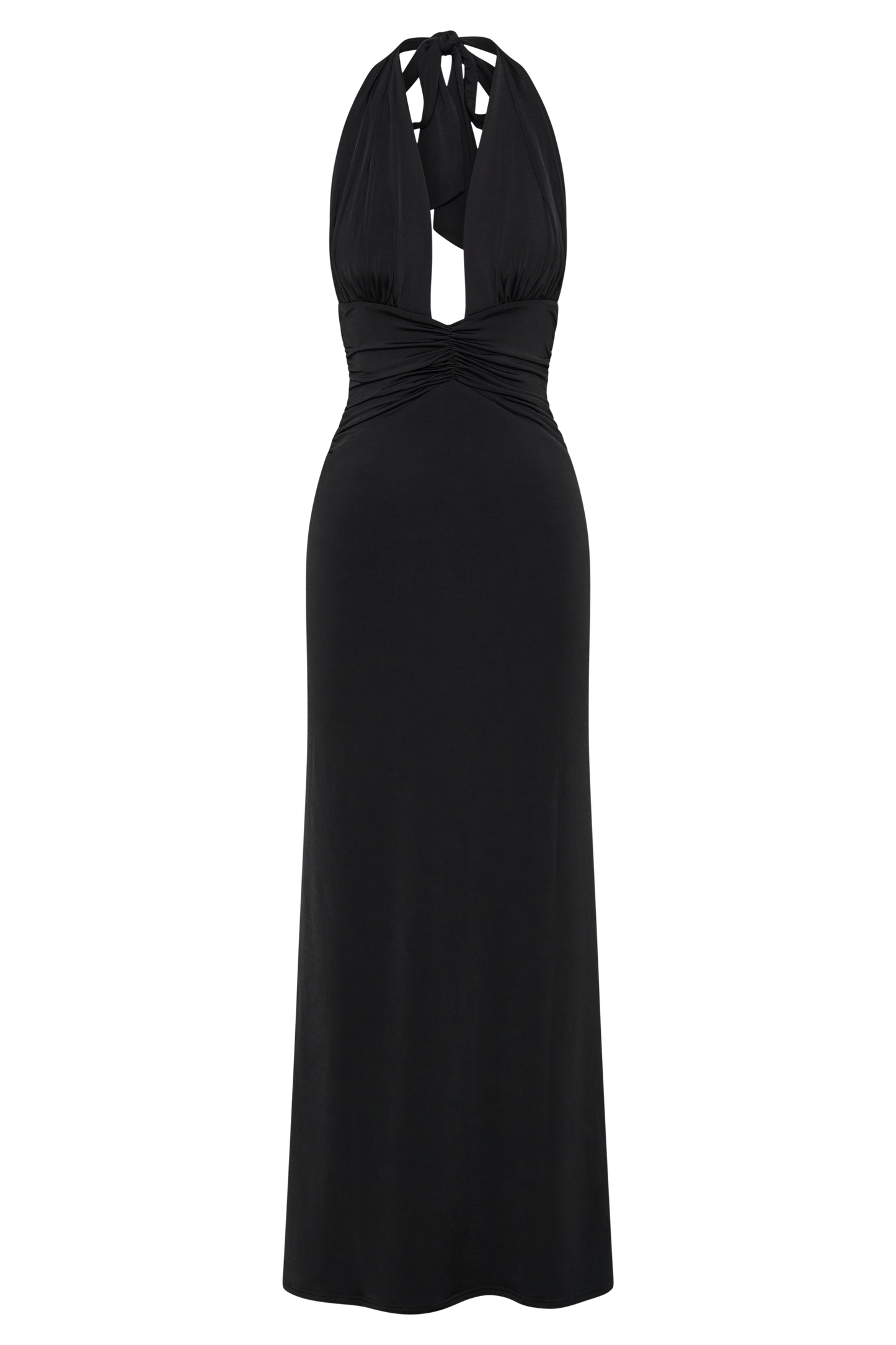 Jovanna Slinky Halter Maxi Dress - Black