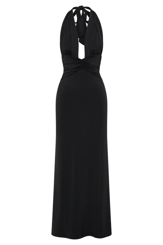 Jovanna Slinky Halter Maxi Dress - Black