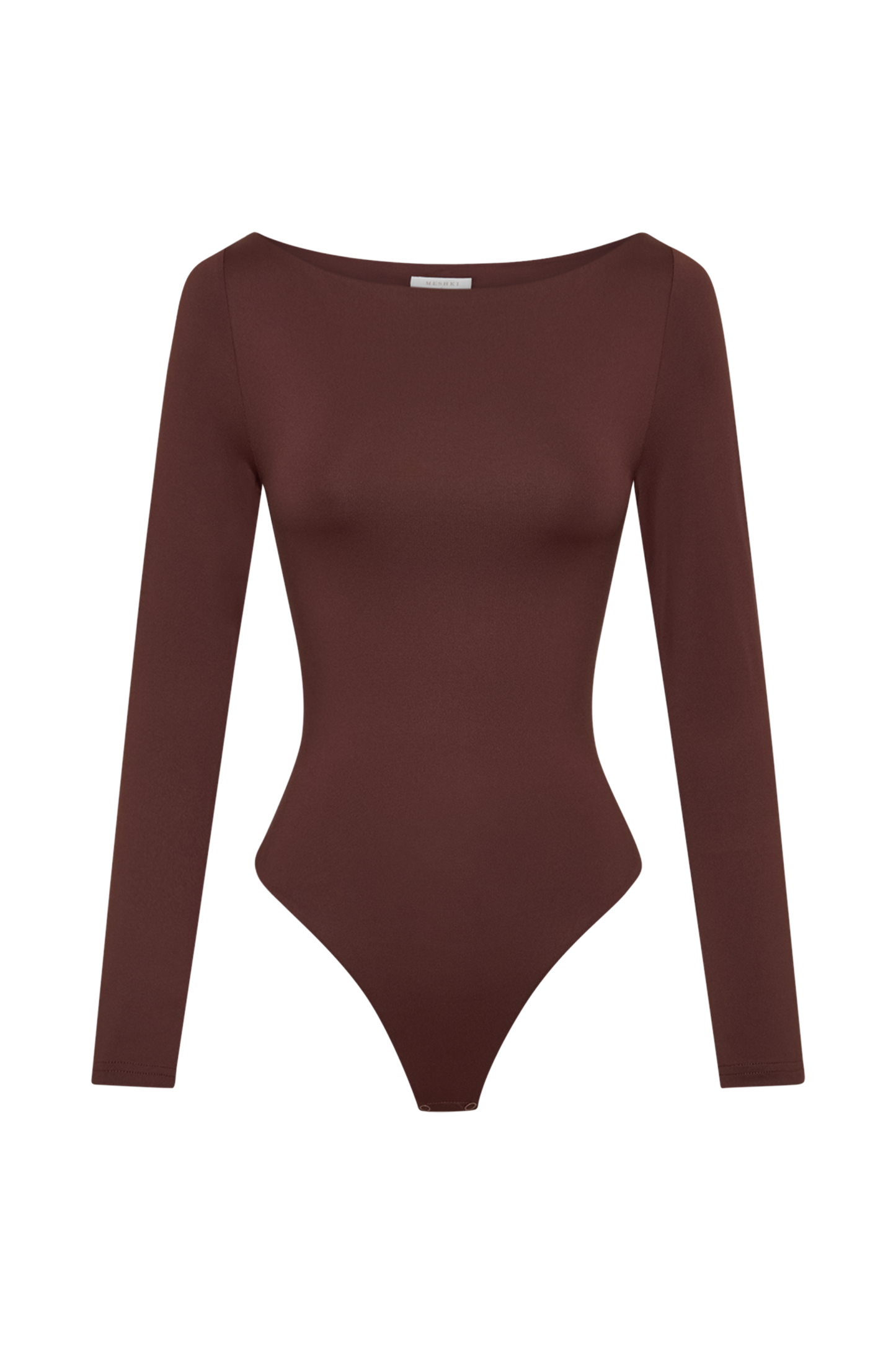 Cate Boatneck Long Sleeve Bodysuit - Chocolate