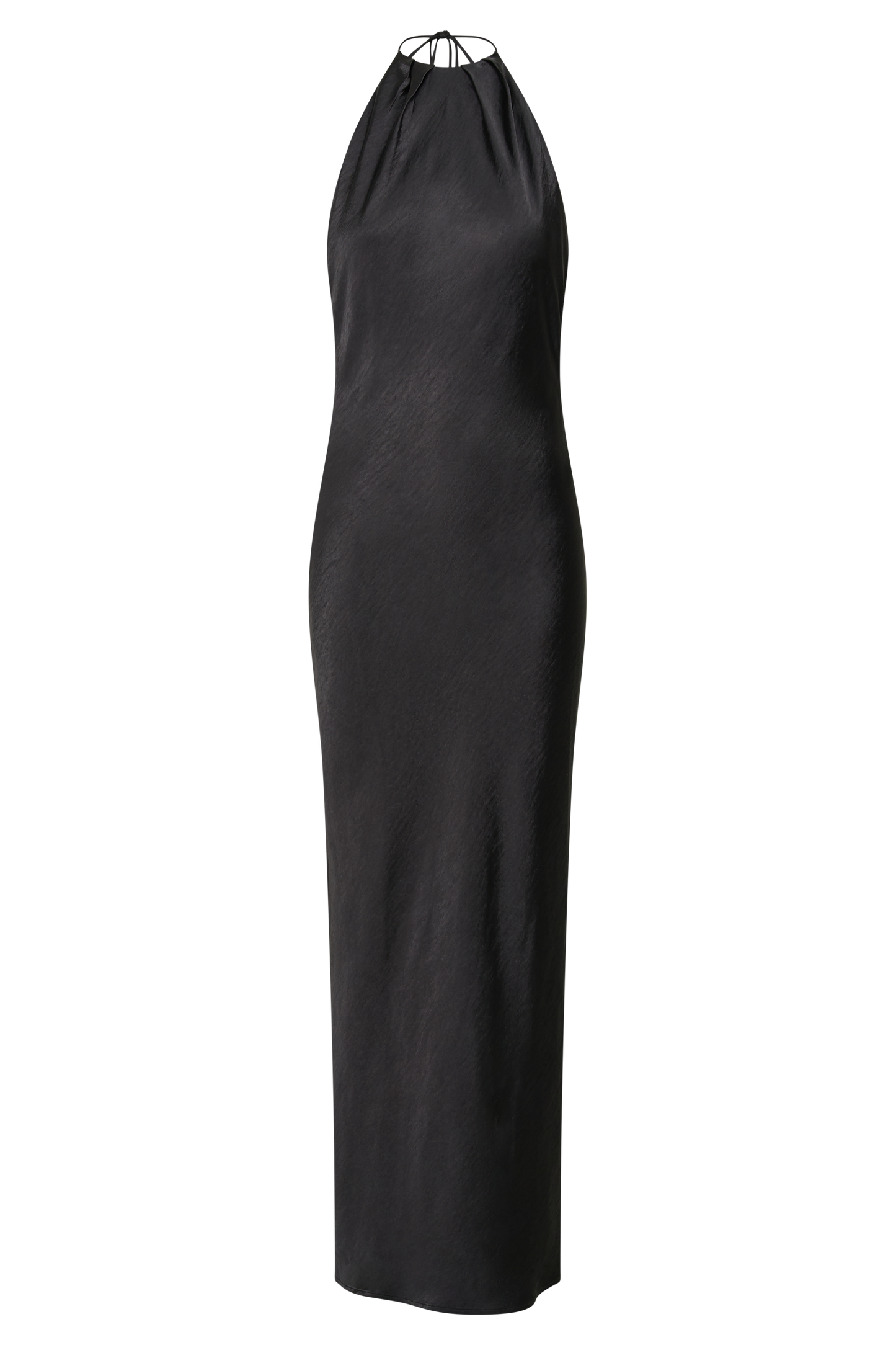 Sammy Satin Halter Maxi Dress - Black