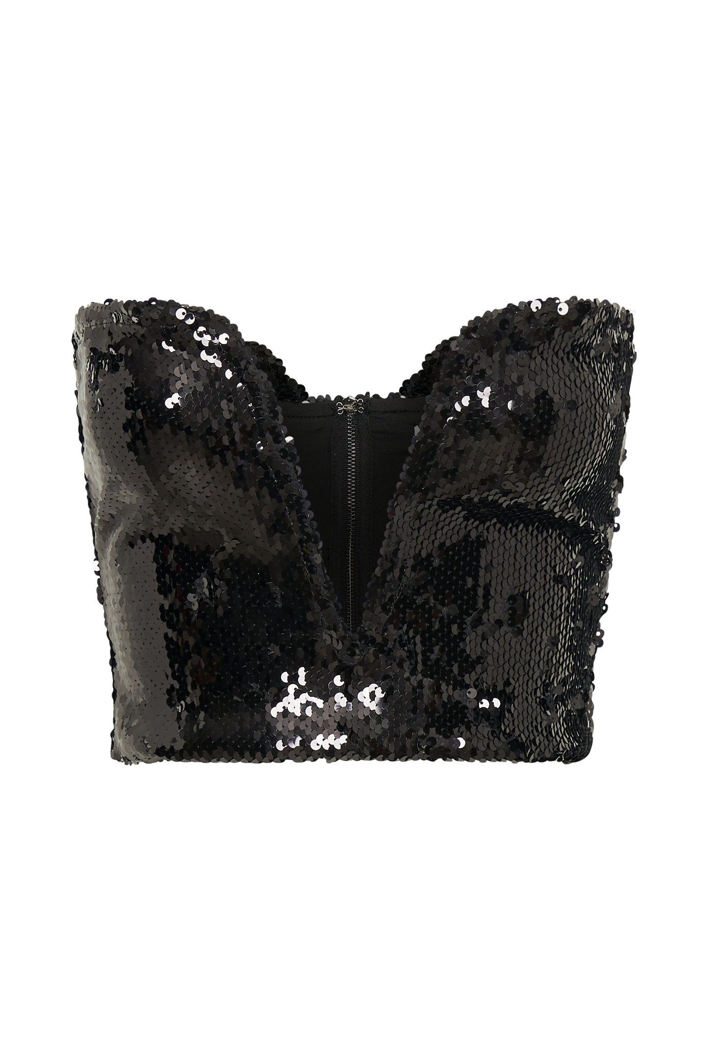 Zariah Strapless Sequin V Corset - Black