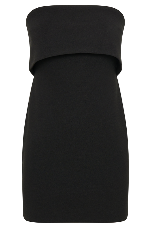 Mariska Strapless Crepe Mini Dress - Black