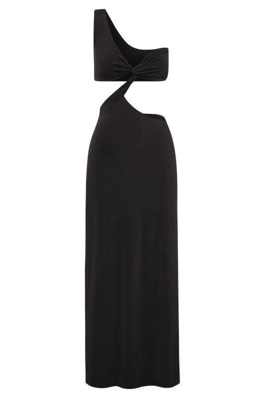 Solana One Shoulder Maxi Dress - Black