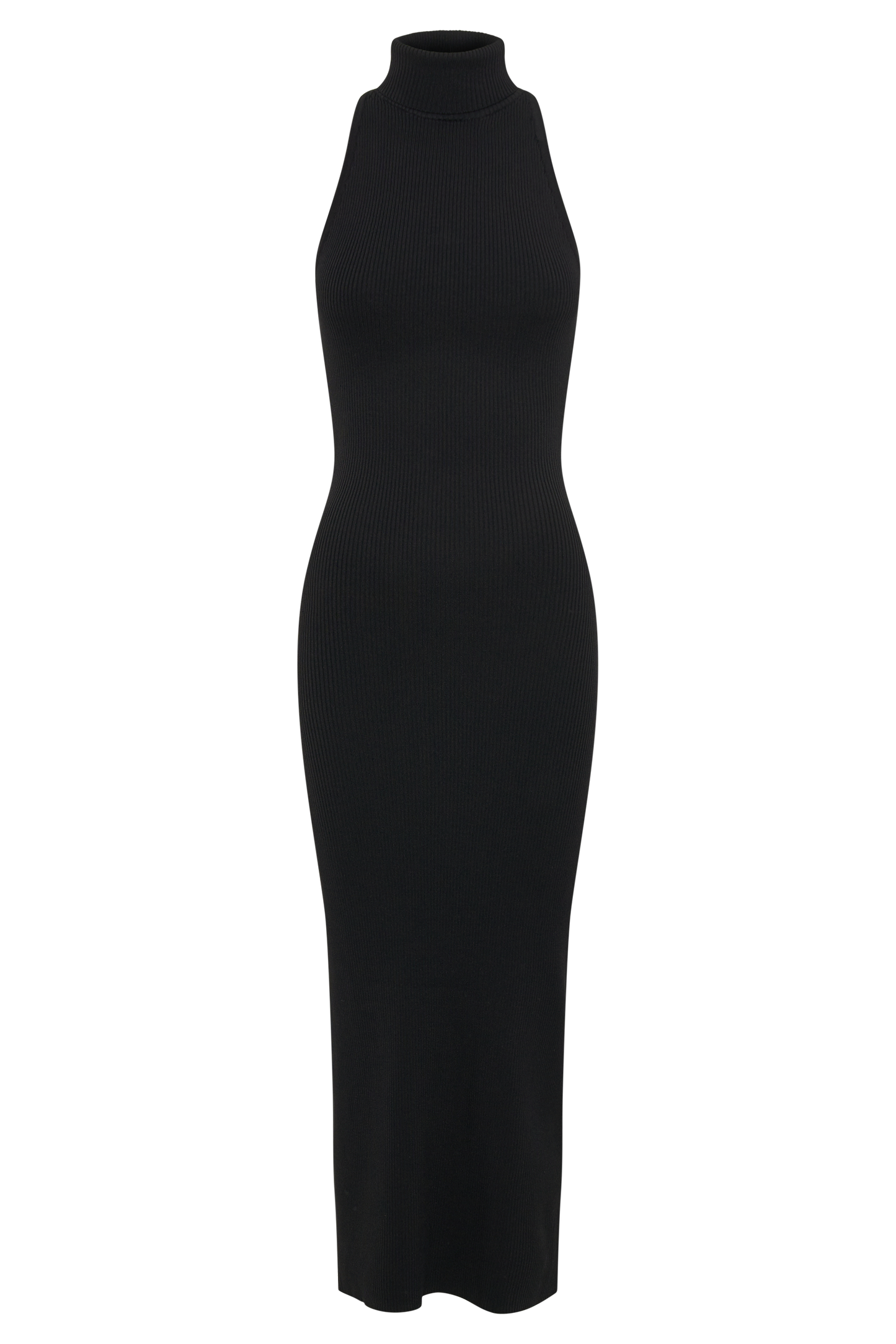 Connie Turtleneck Knit Midi Dress - Black