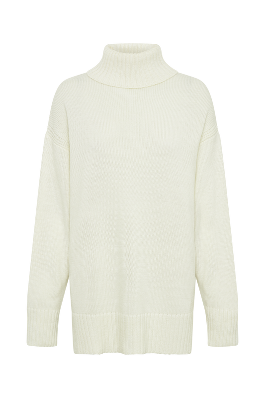 Brittany High Neck Knit Jumper - Ivory