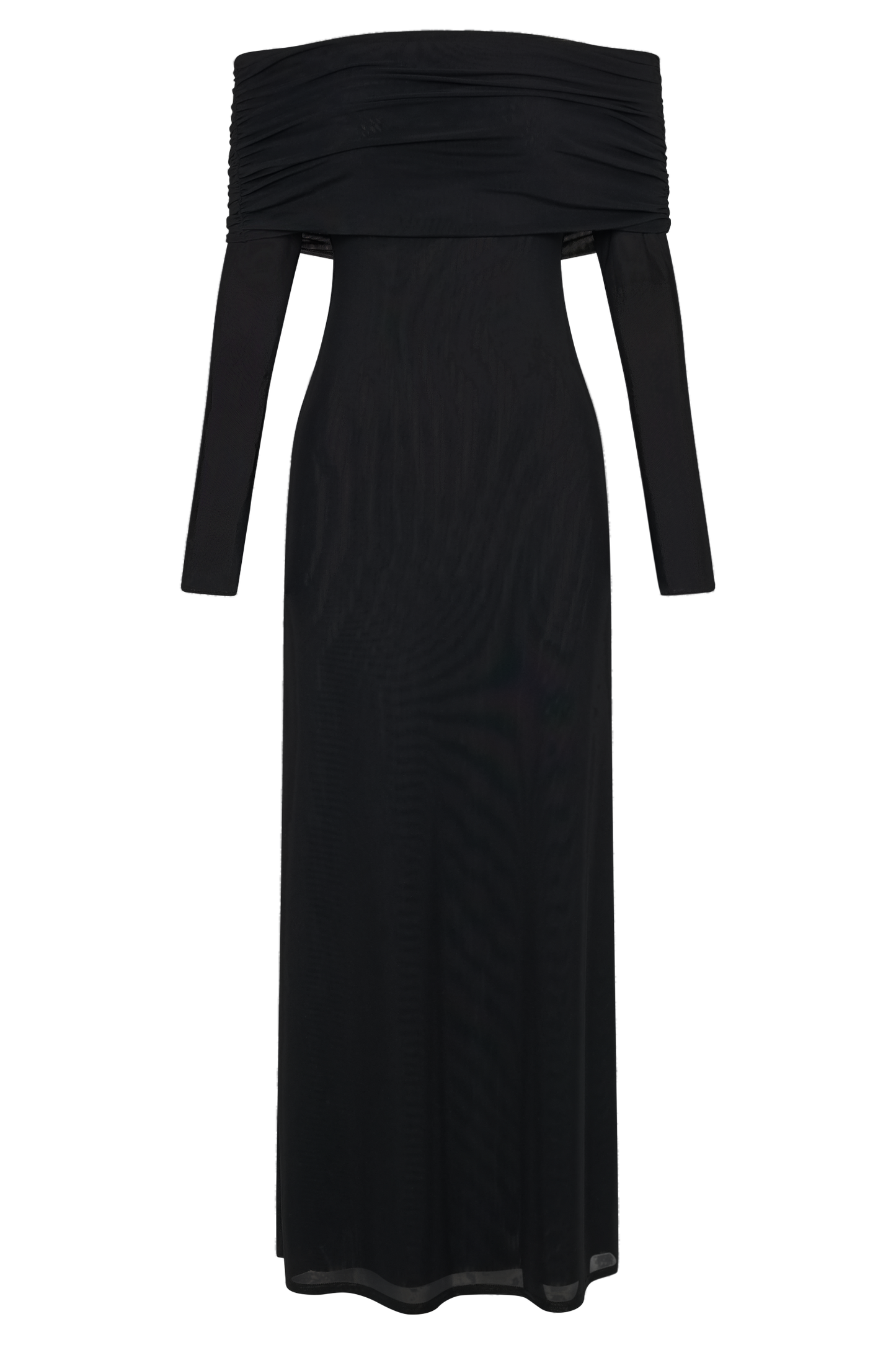 Josie Off Shoulder Mesh Maxi Dress - Black