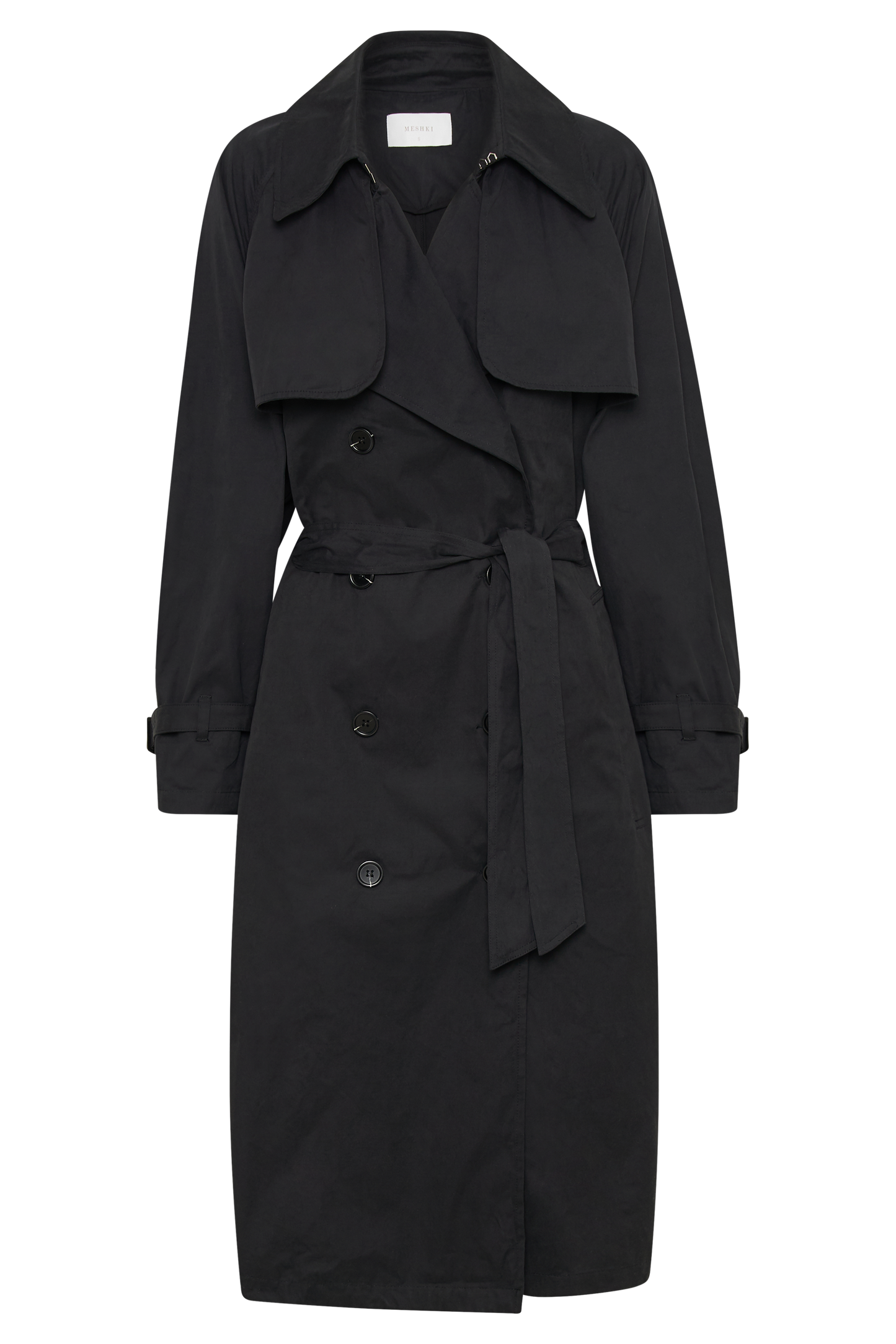 Channing Trench Coat With Belt - Black