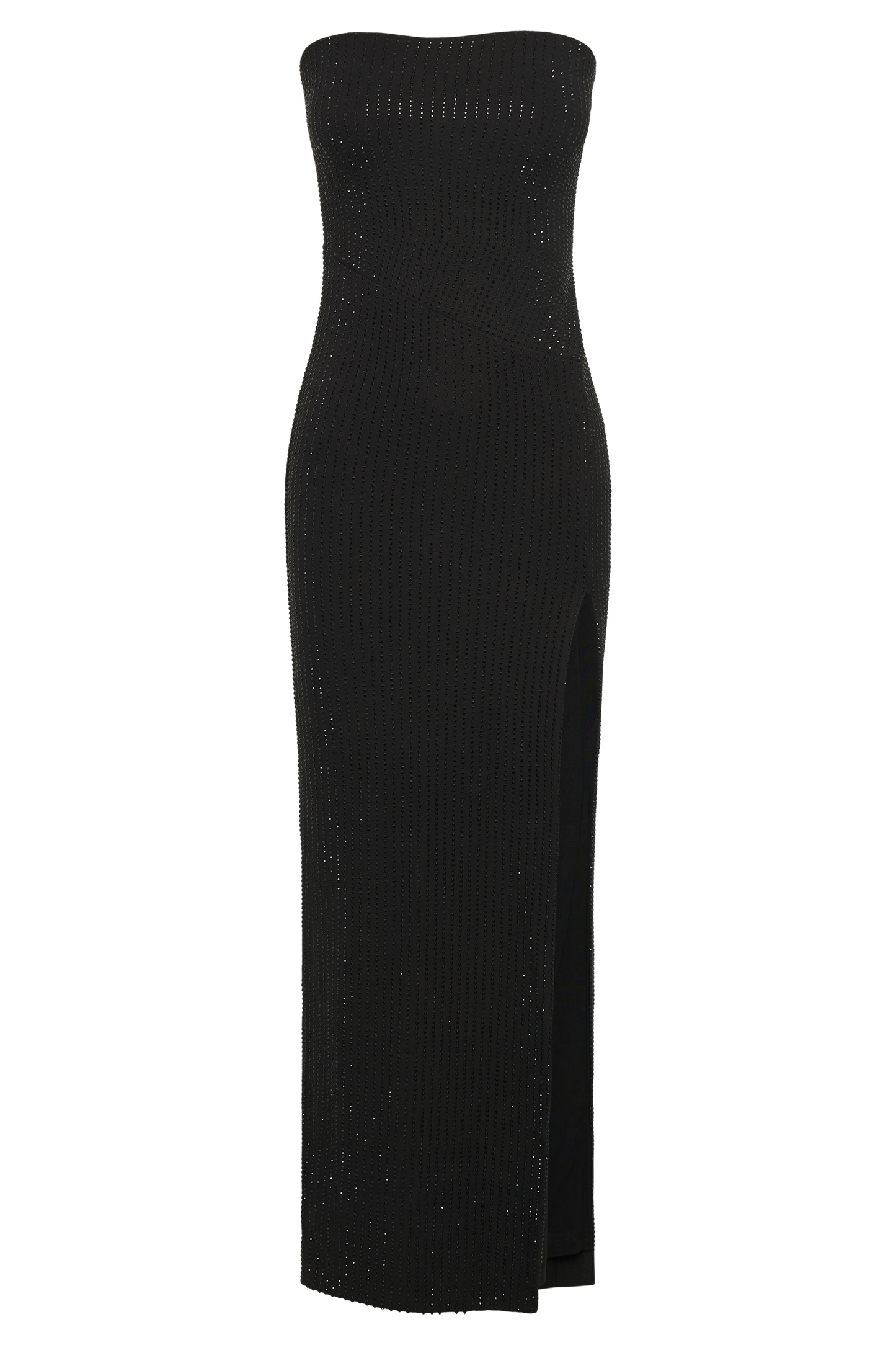 Jenny Strapless Diamante Midi Dress - Black