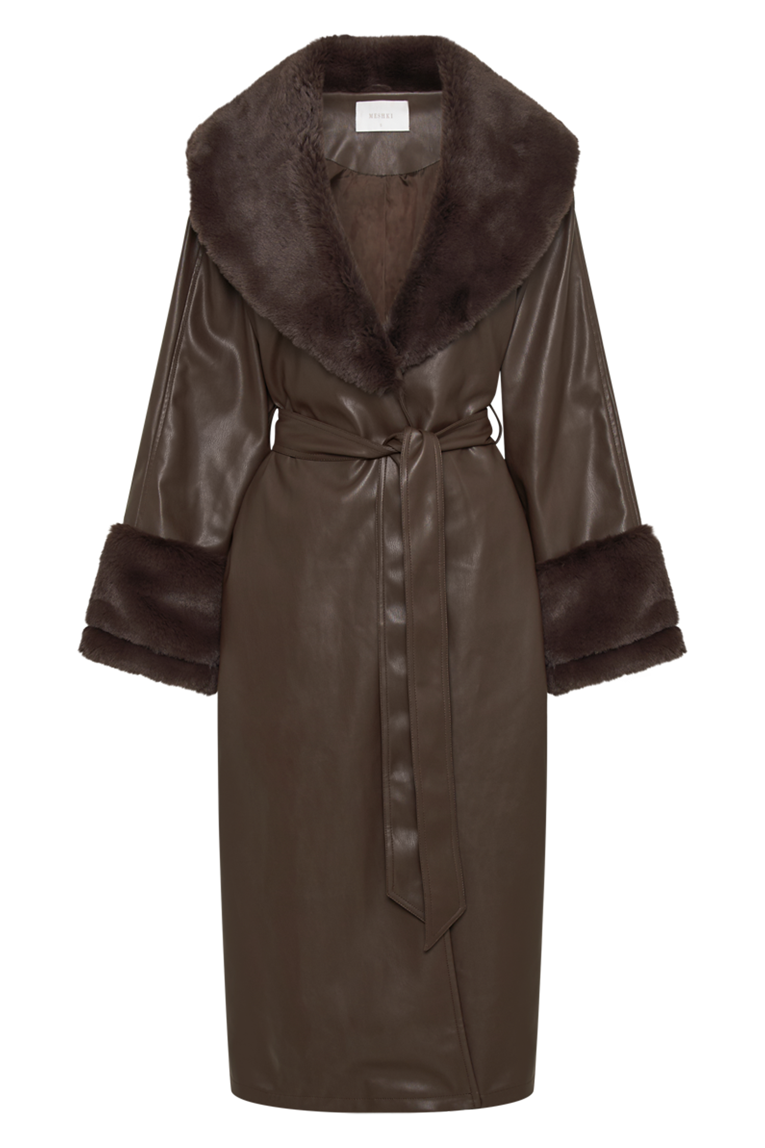 Fur trim trench coat store