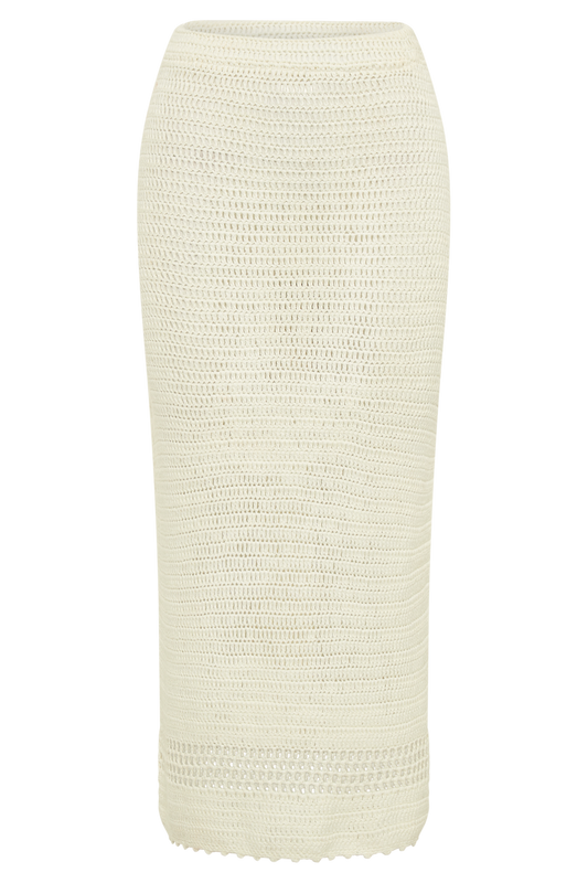 Paris Crochet Midi Skirt - Ivory