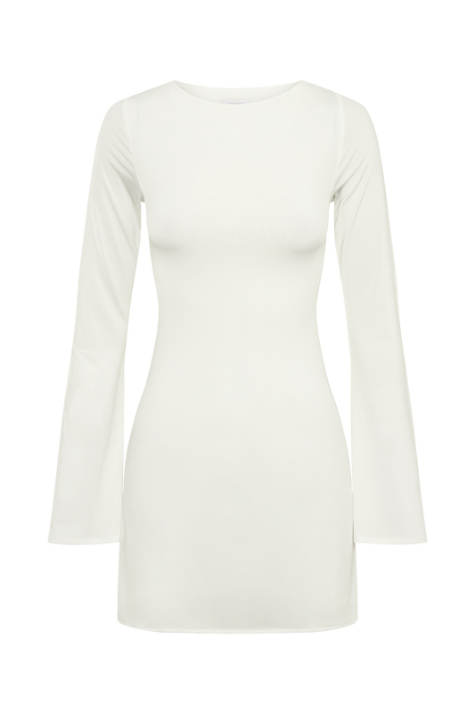 Tarna Slinky A-Line Mini Dress - White