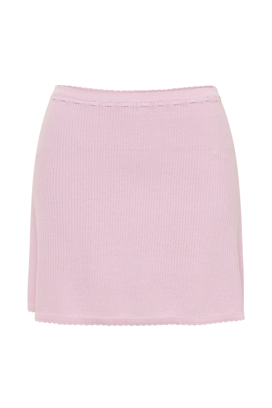 Kyra Waffle Mini Skirt - Rosewater