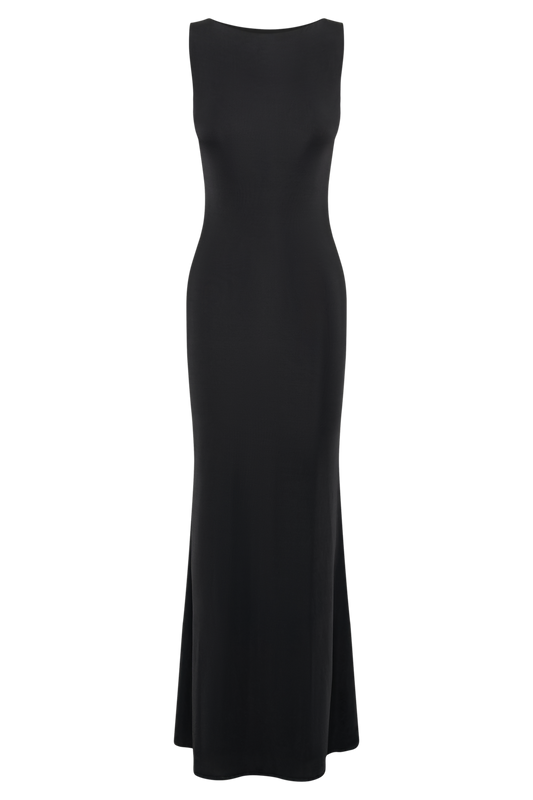 Tarna Sleeveless Slinky Maxi Dress - Black