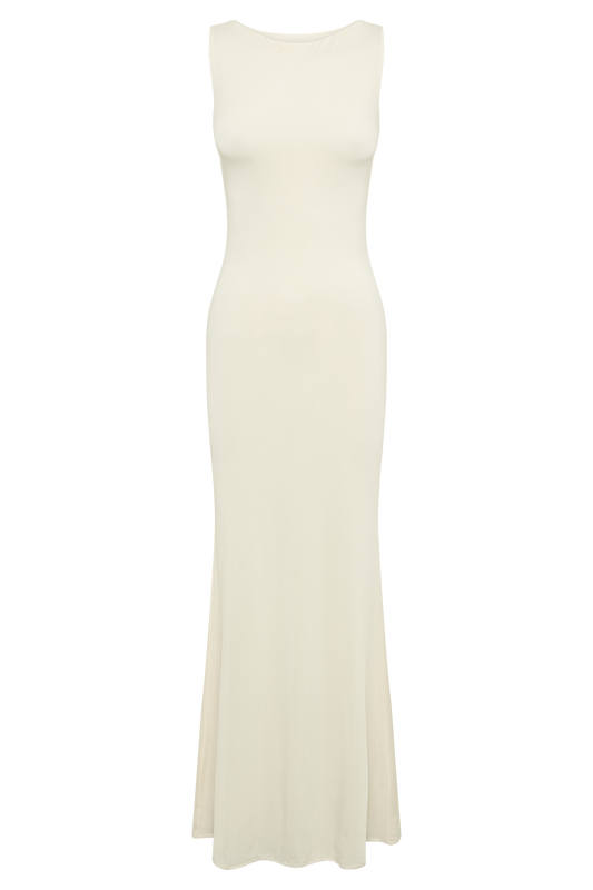 Tarna Sleeveless Slinky Maxi Dress - Bone