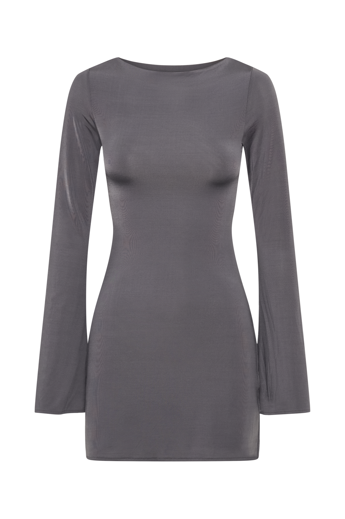 Tarna Slinky A-Line Mini Dress - Charcoal