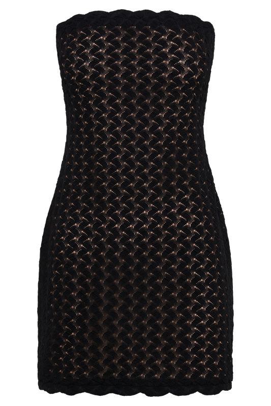 Amadea Lace Mini Dress - Black