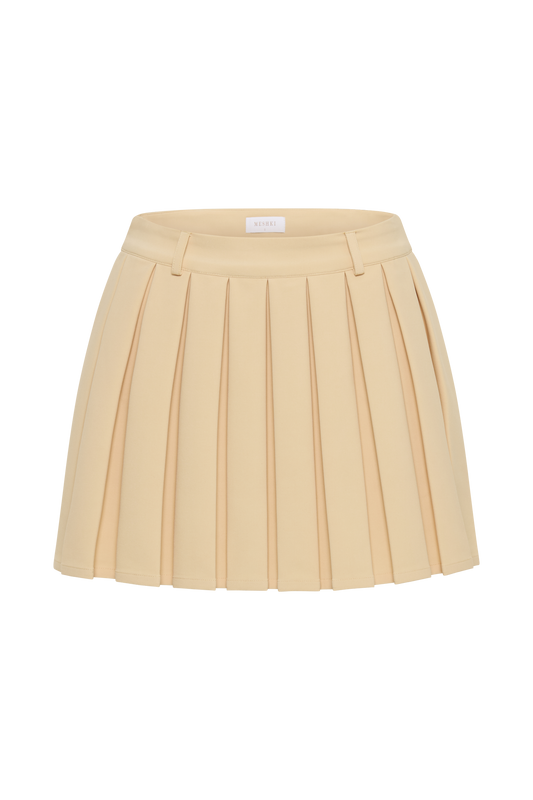 Mura Pleated Mini Skirt - Peach