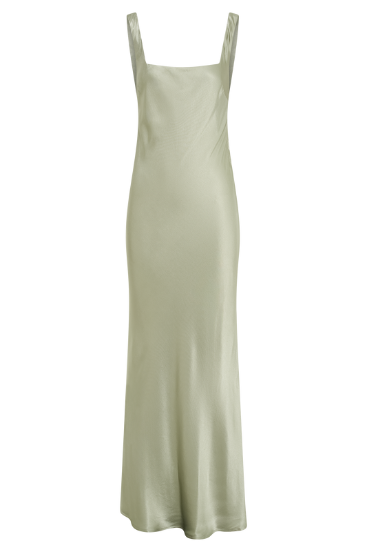 Ensley Satin Maxi Dress - Sage