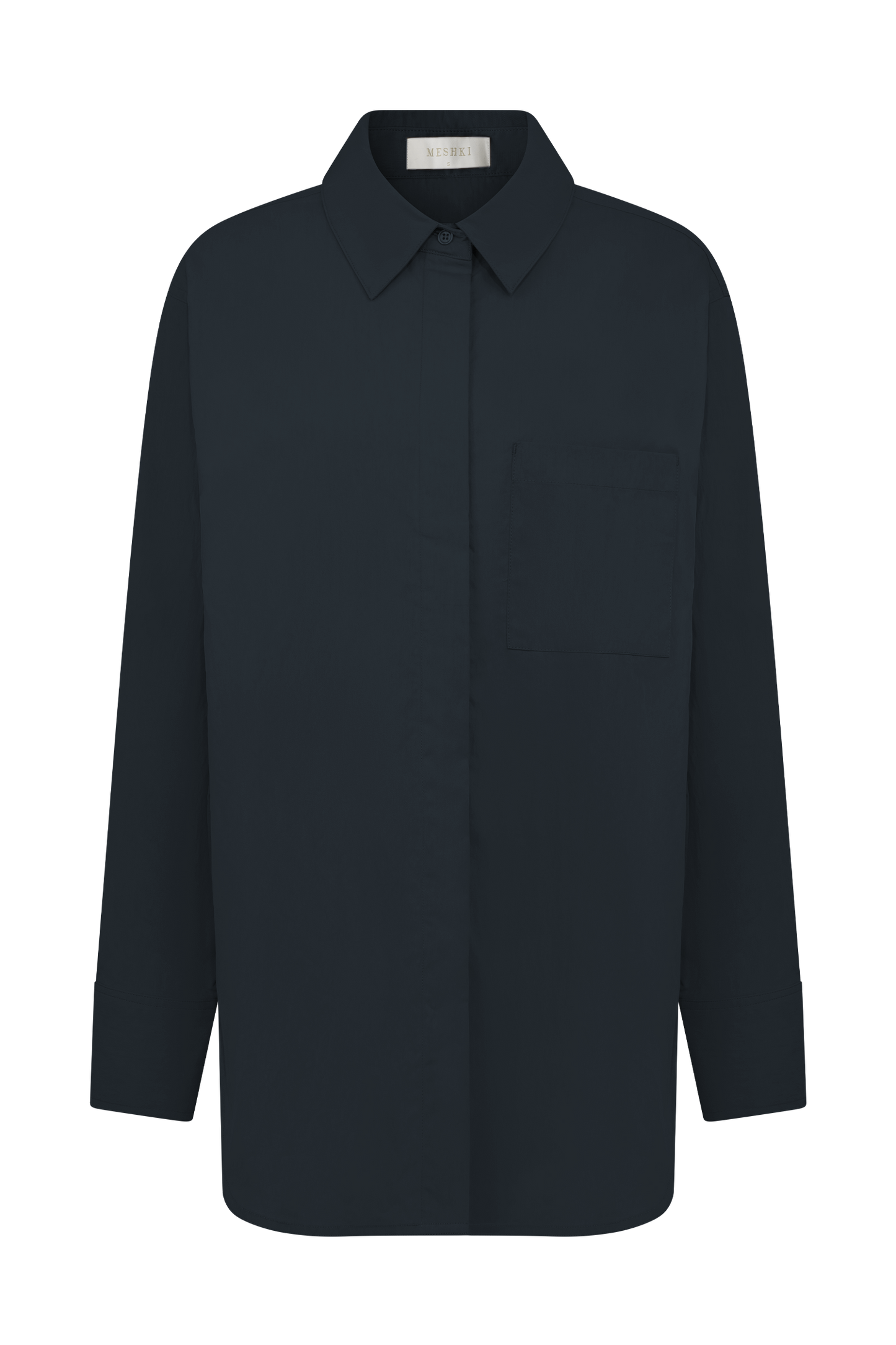 Campbell Cotton Oversized Shirt - Navy