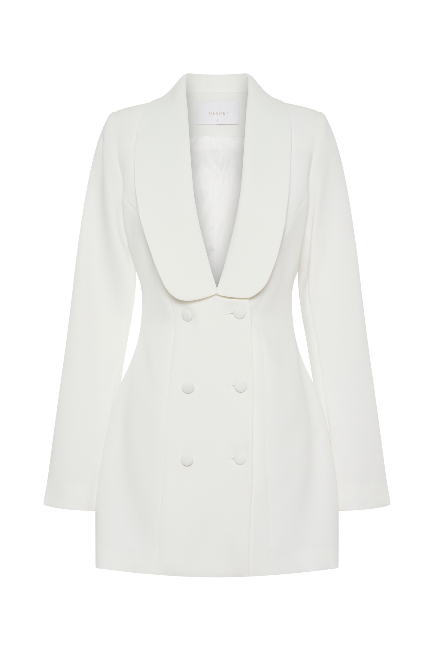 Trinity Crepe Blazer Dress - White