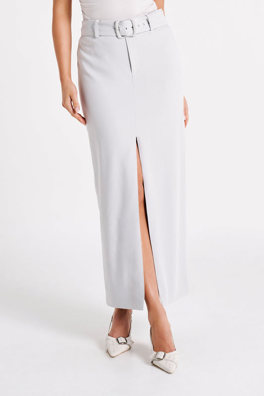 Daria Suiting Midi Skirt - Ice Grey