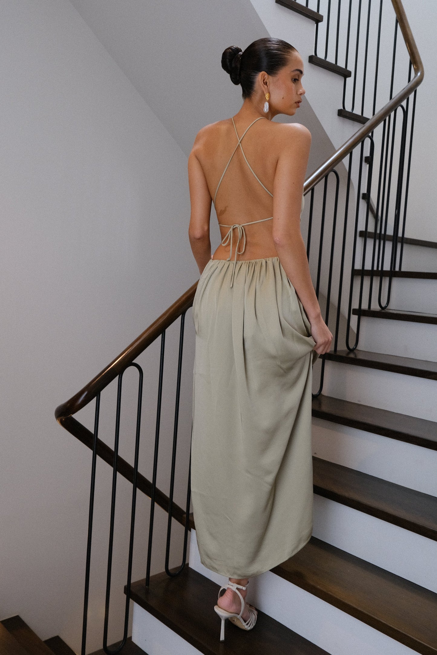 Rosalina Cut Out Maxi Dress - Sage