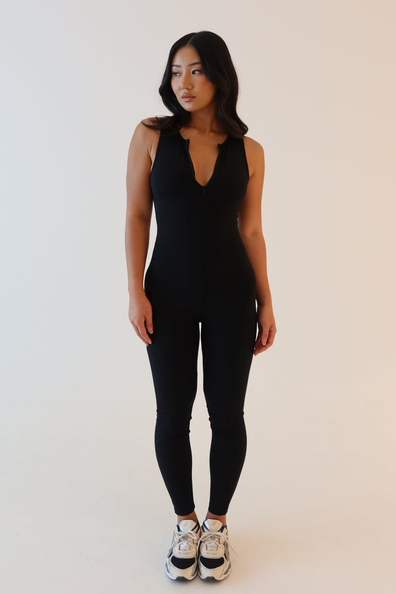 Malone Sleeveless Jumpsuit - Black - MESHKI