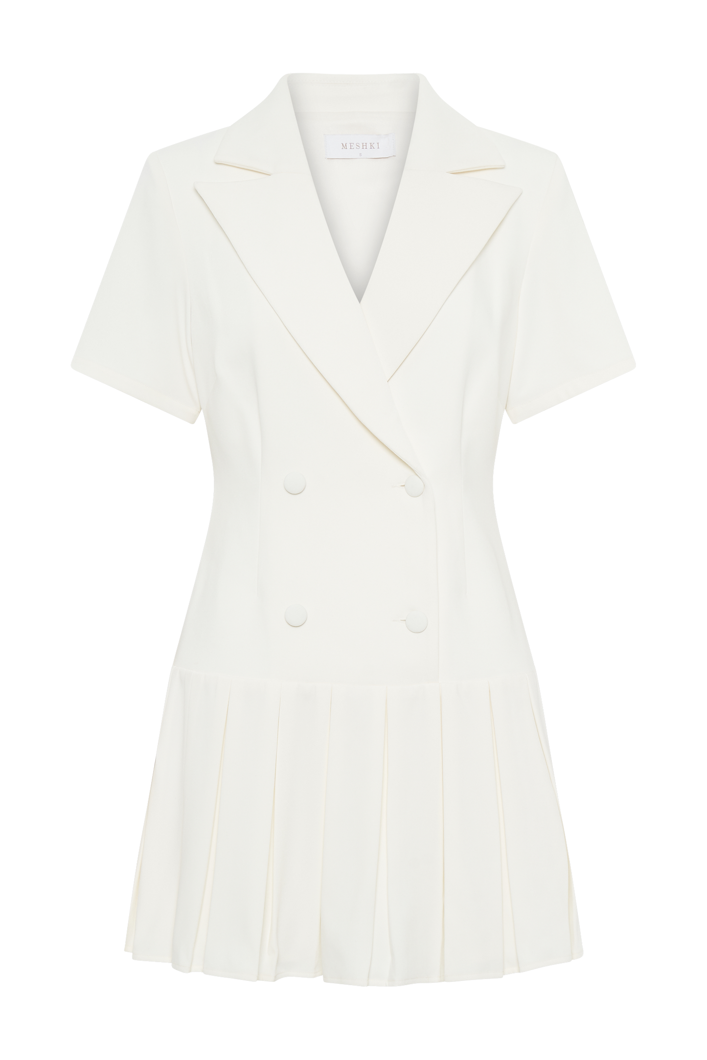 Quentin Suiting Pleated Mini Dress - Ivory