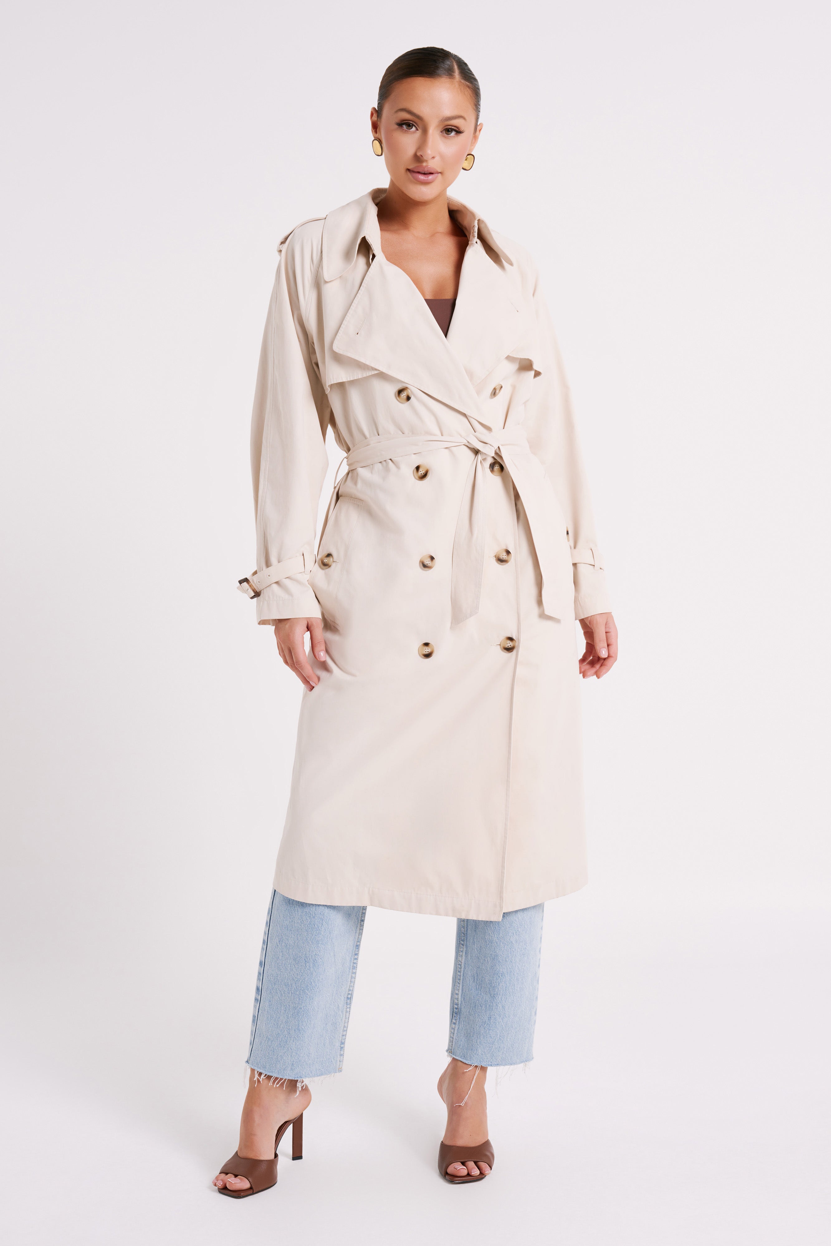 Channing Trench Coat With Belt Cream MESHKI