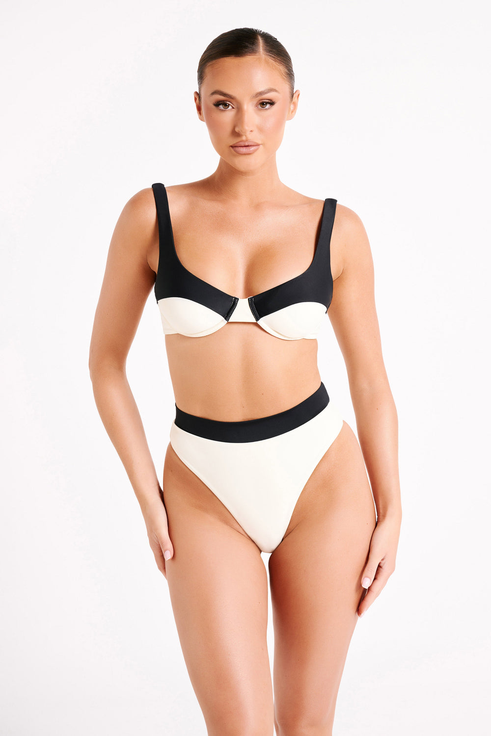 Giulia Recycled Contrast Bikini Bottom - Ivory