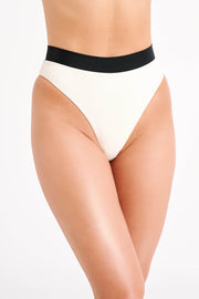 Giulia Recycled Contrast Bikini Bottom - Ivory